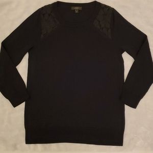 J. Crew size small navy sweater with lace detail